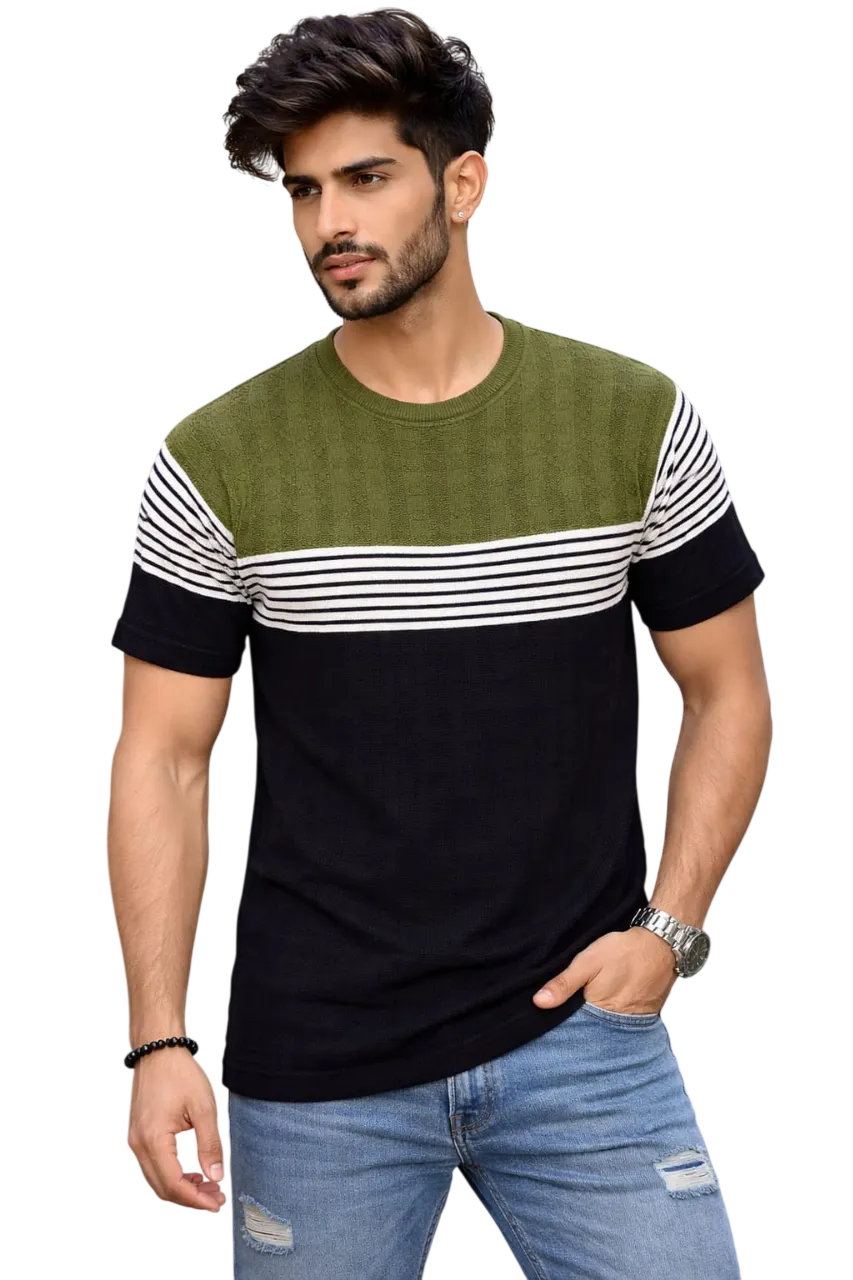 Luxe Striped Knit T-Shirt