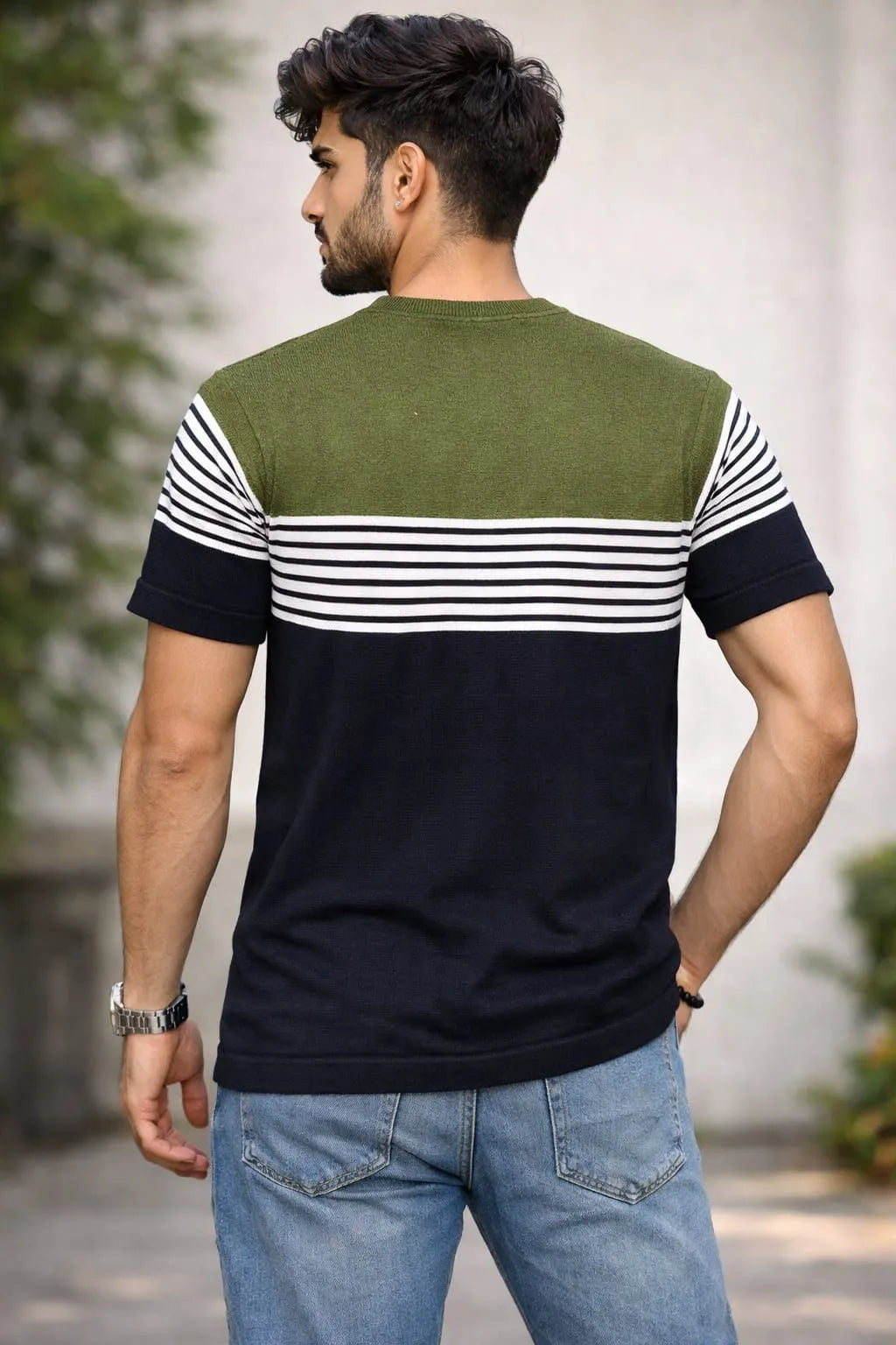 Luxe Striped Knit T-Shirt