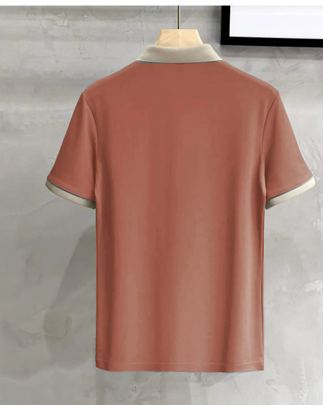Contrast Collar Polo T-Shirt – Rust Orange