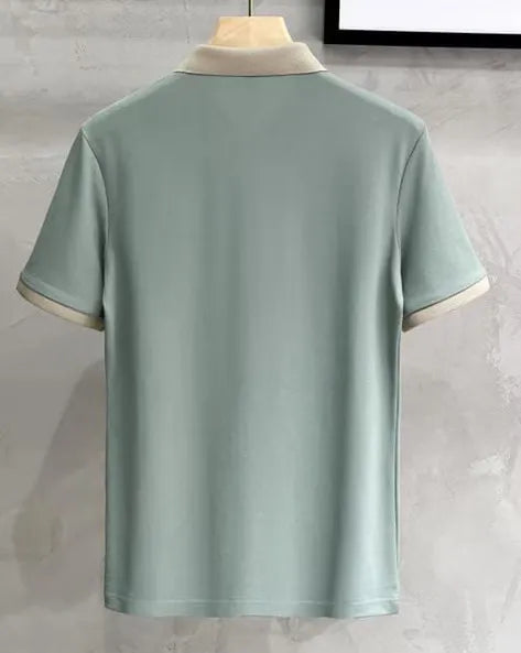 Contrast Collar Polo T-Shirt – Pista Green