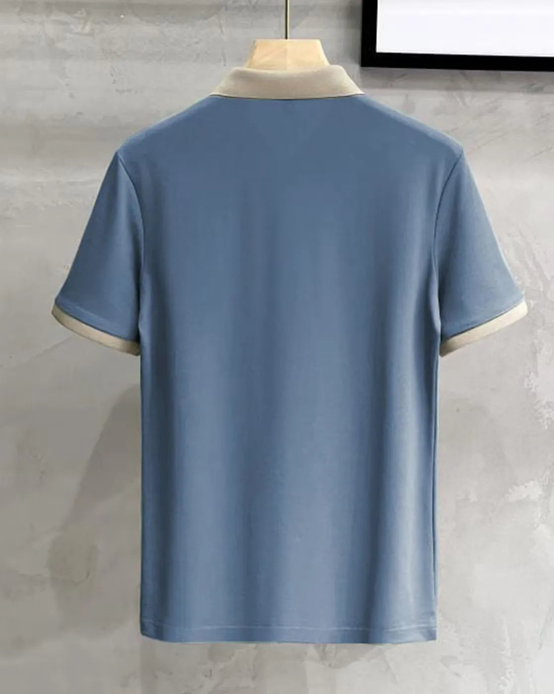 Contrast Collar Polo T-Shirt – Sky Blue