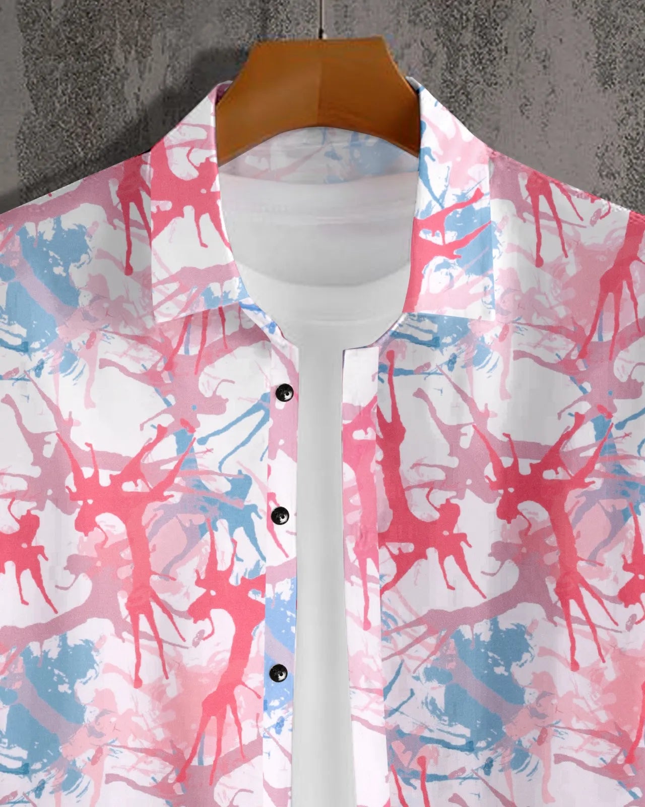Paint Splash Print Half Sleeve Shirt