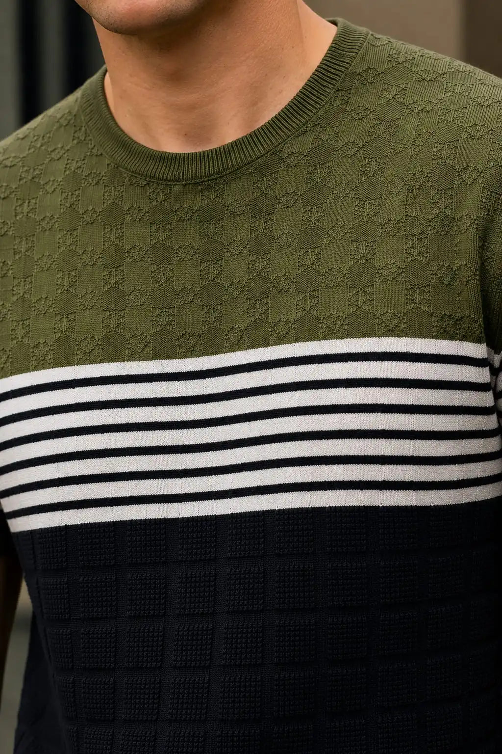 Luxe Striped Knit T-Shirt
