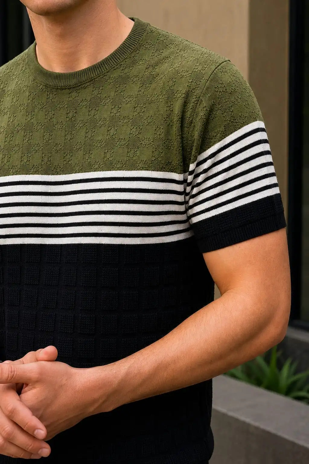 Luxe Striped Knit T-Shirt