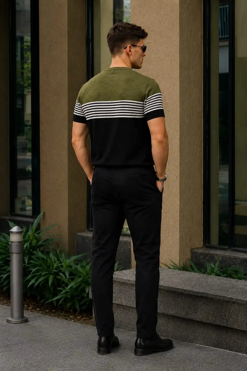 Luxe Striped Knit T-Shirt