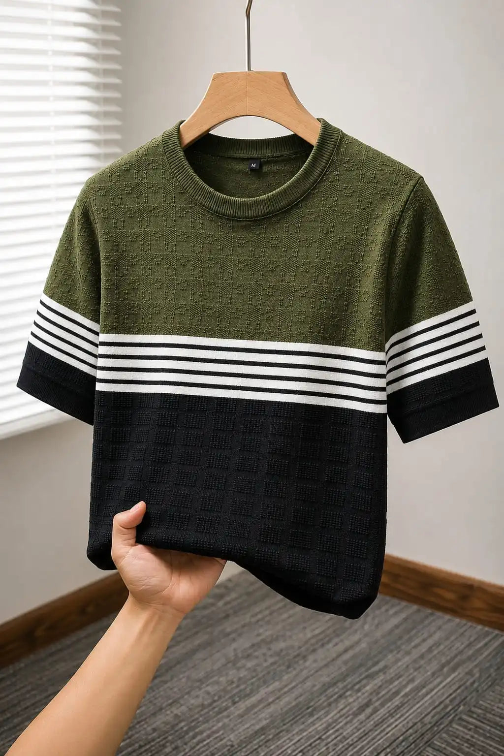 Luxe Striped Knit T-Shirt