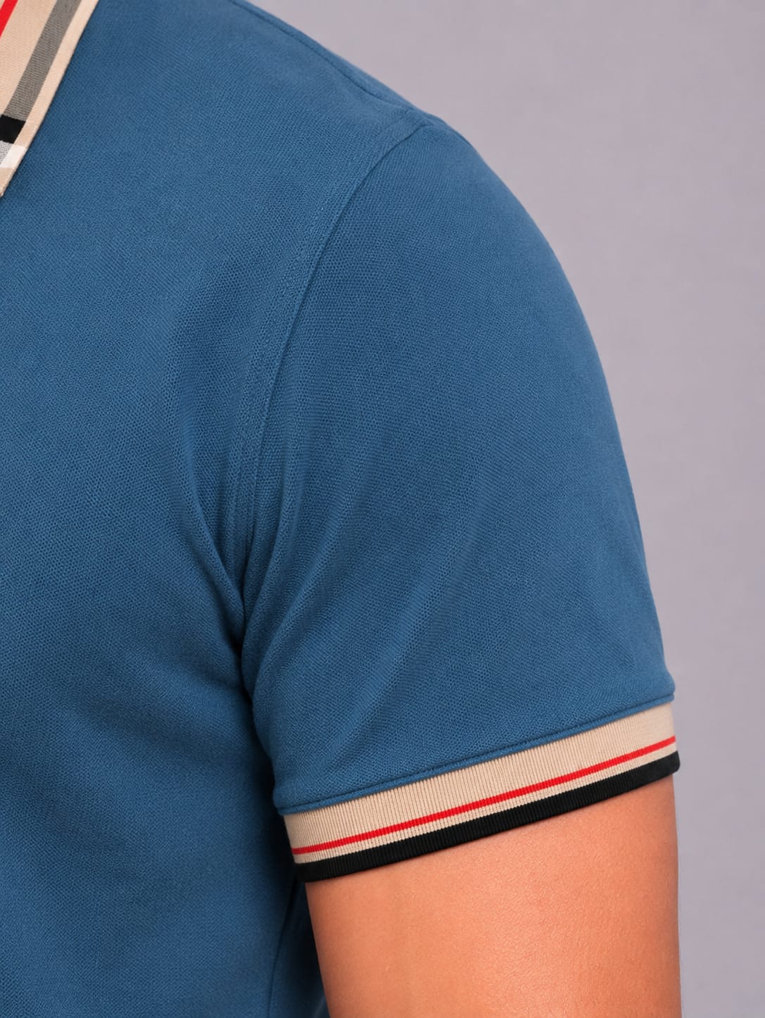 Check Collar Embroidered Polo T-Shirt
