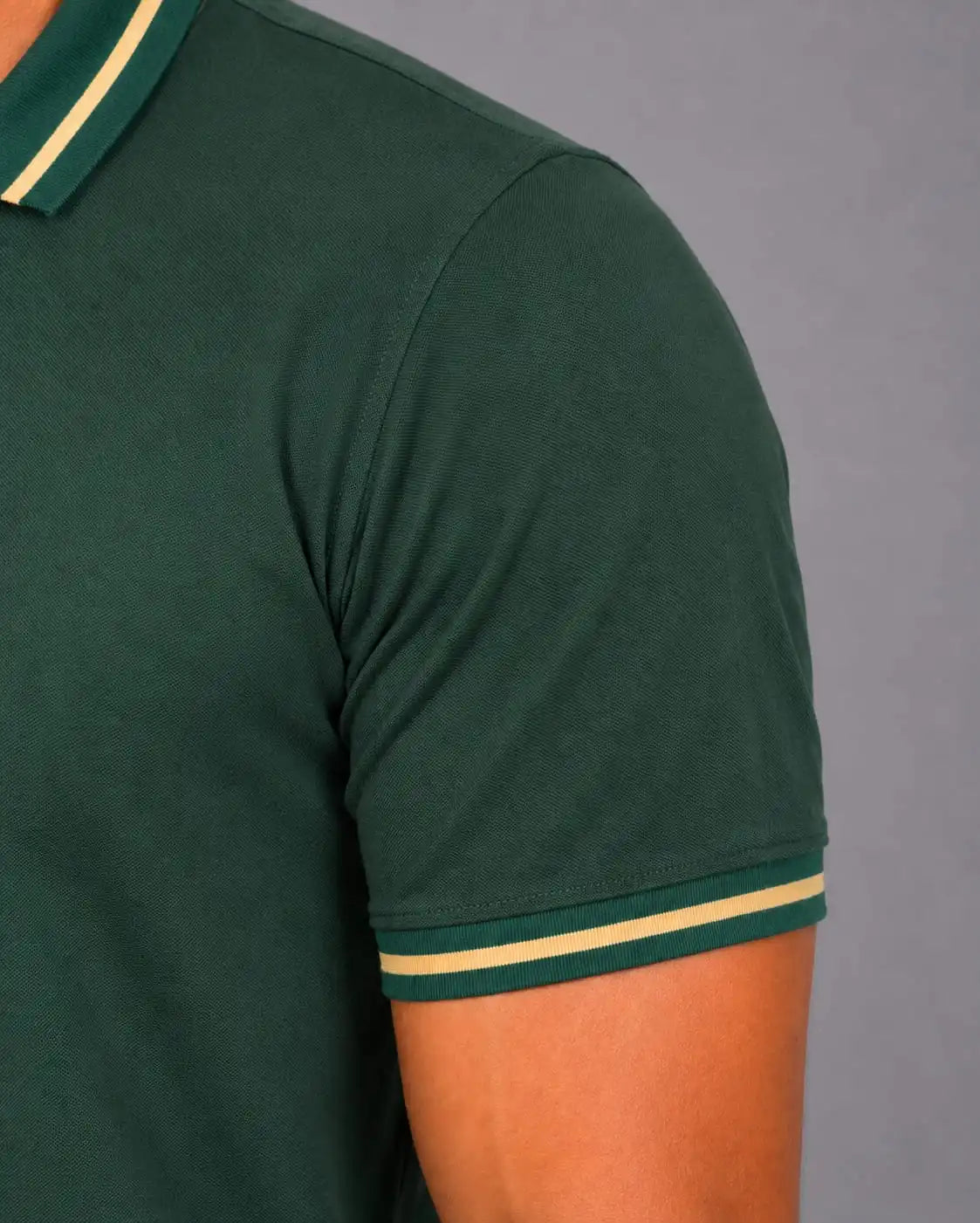Golf Embroidered Contrast Polo T-Shirt – Green