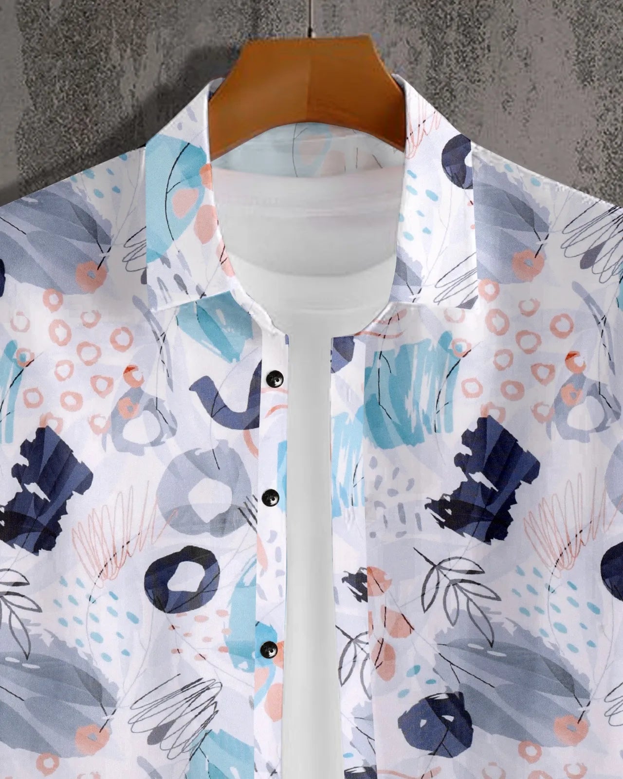 Abstract Print Half Sleeve Shirt