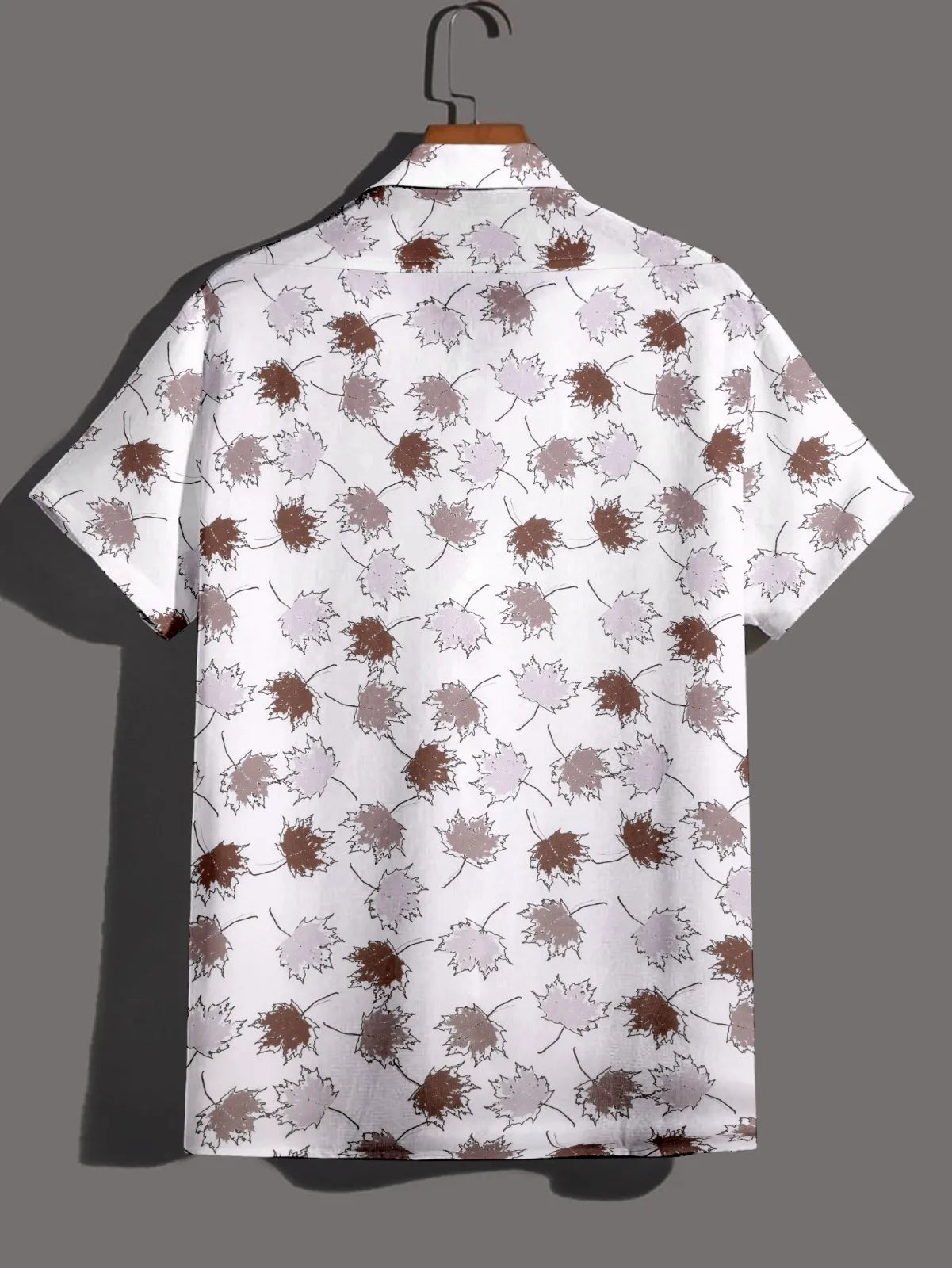 Maple Leaf Print Half Sleeve Shirt