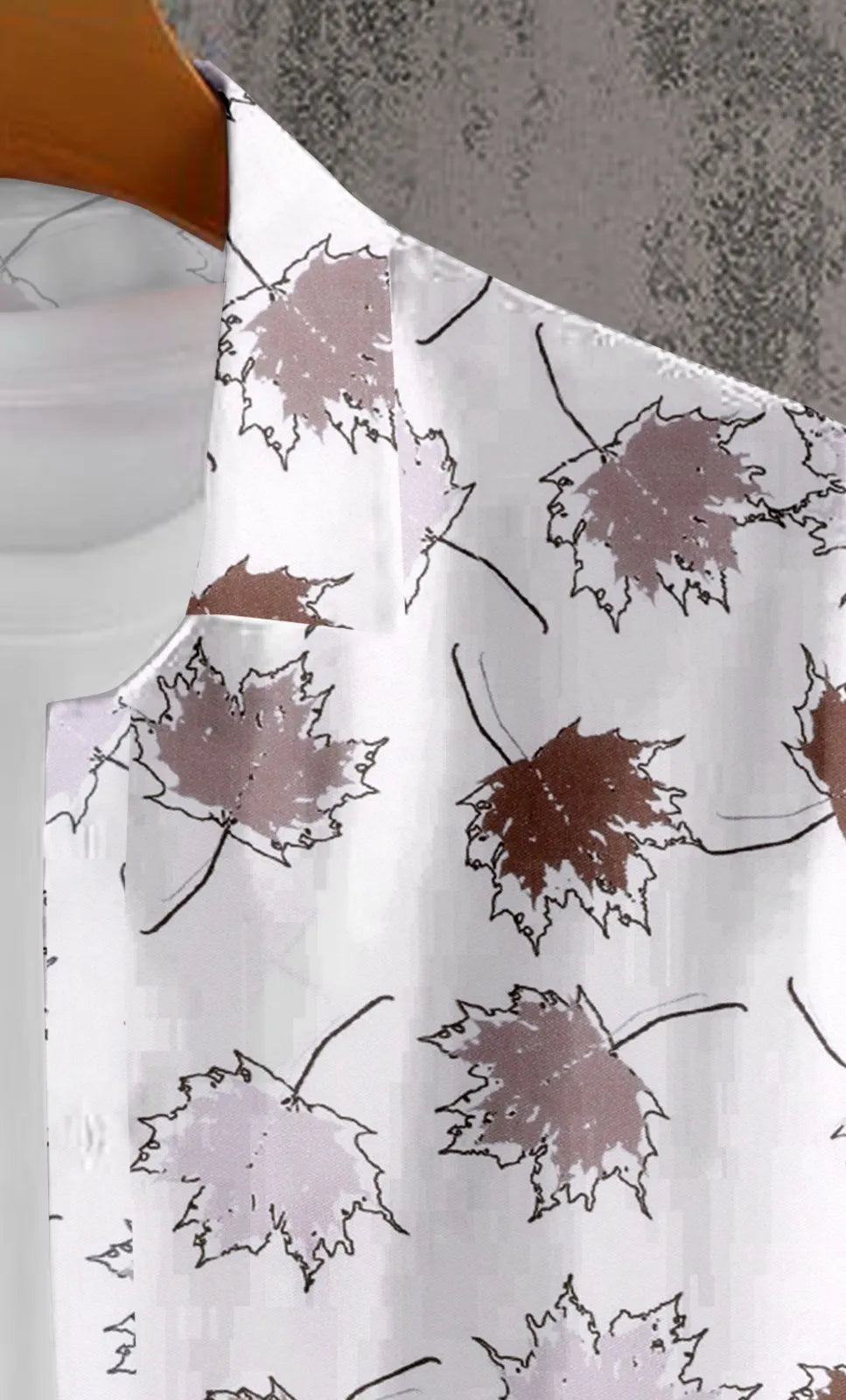 Maple Leaf Print Half Sleeve Shirt