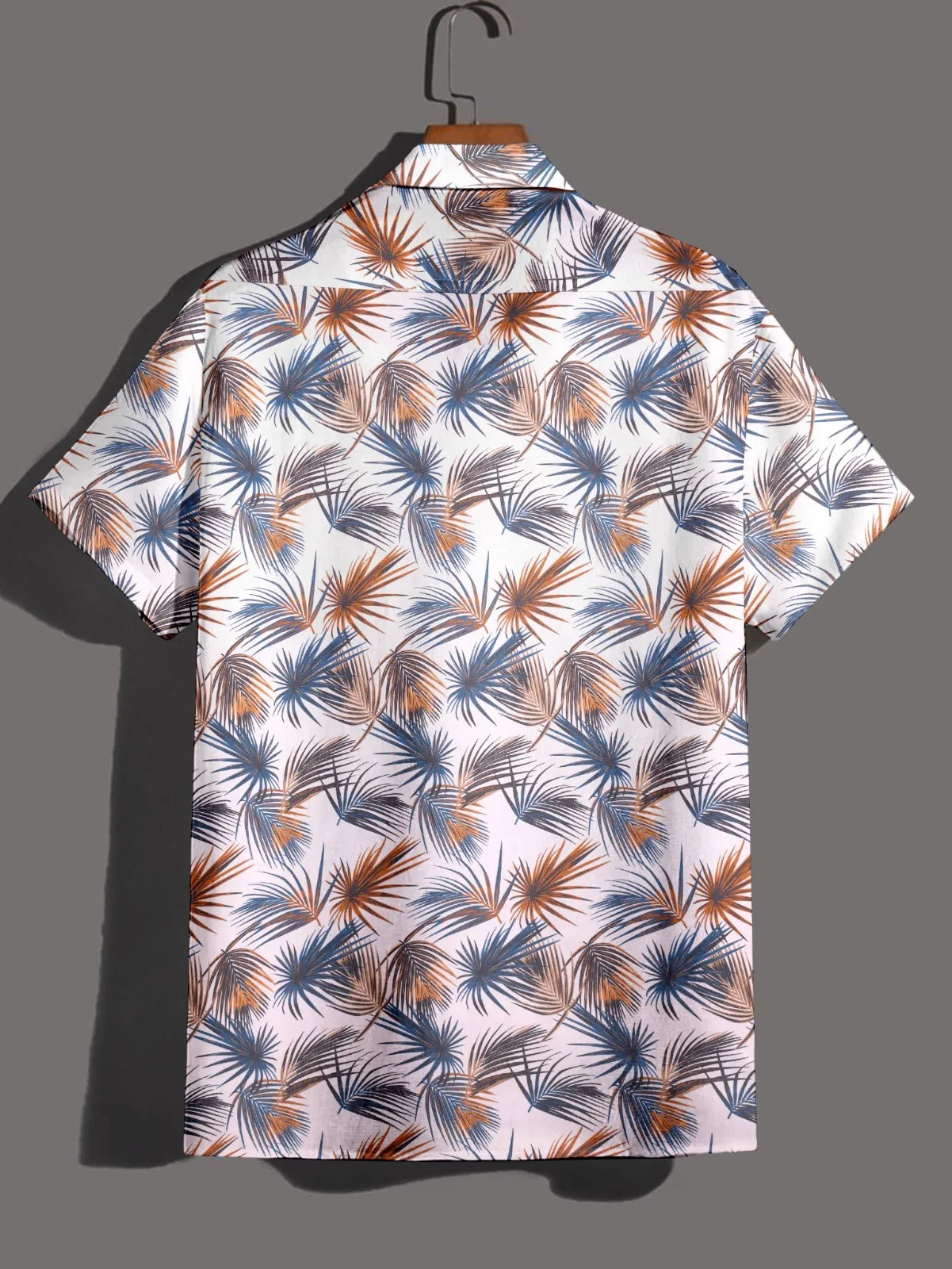 Tropical Palm Leaf Print Half Sleeve Shirt