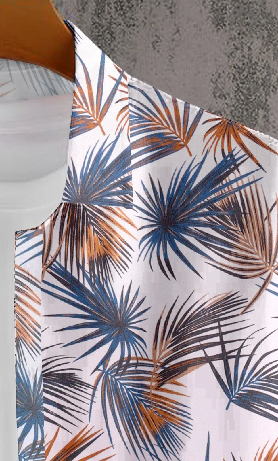 Tropical Palm Leaf Print Half Sleeve Shirt