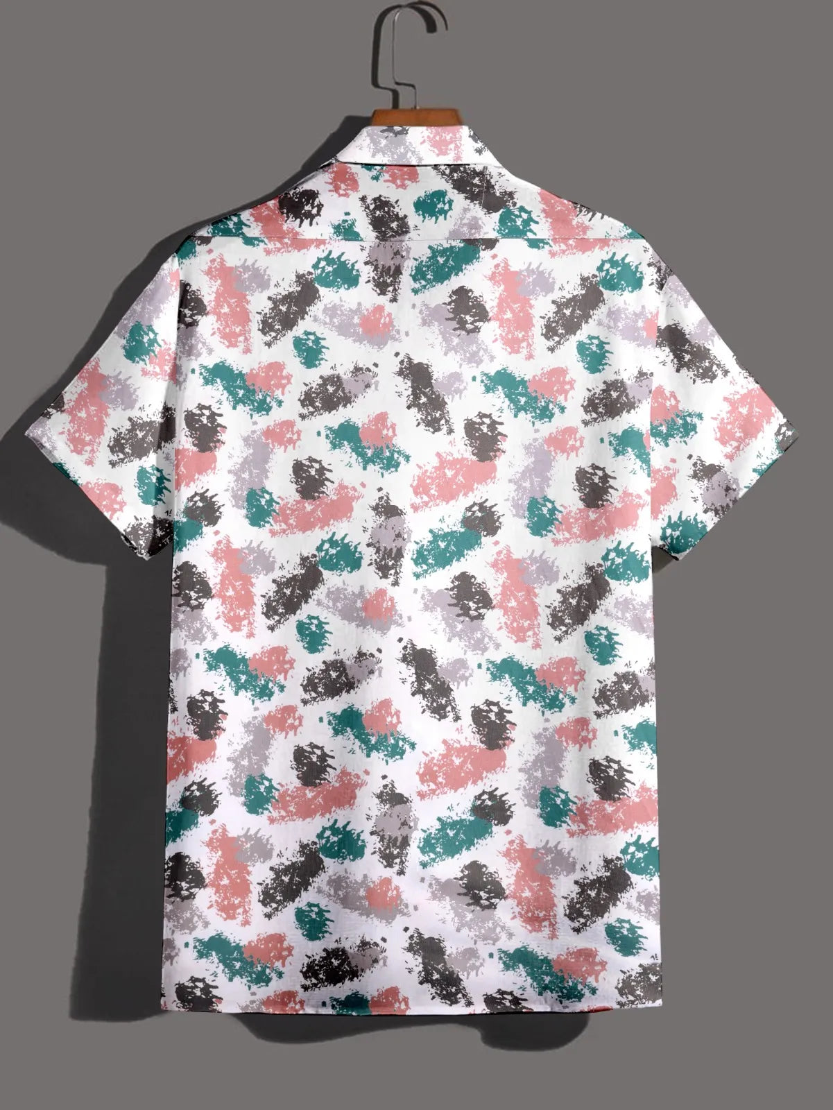 Ink Blotch Print Half Sleeve Shirt