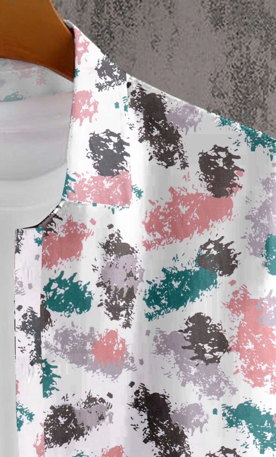 Ink Blotch Print Half Sleeve Shirt