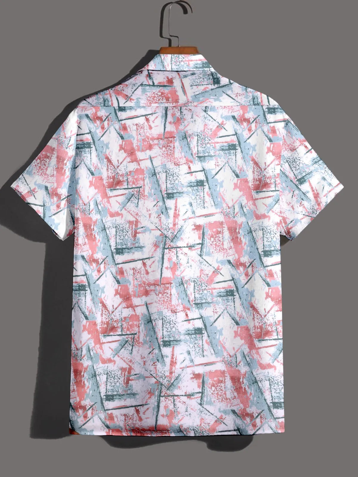 Geometric Brush Stroke Print Half Sleeve Shirt