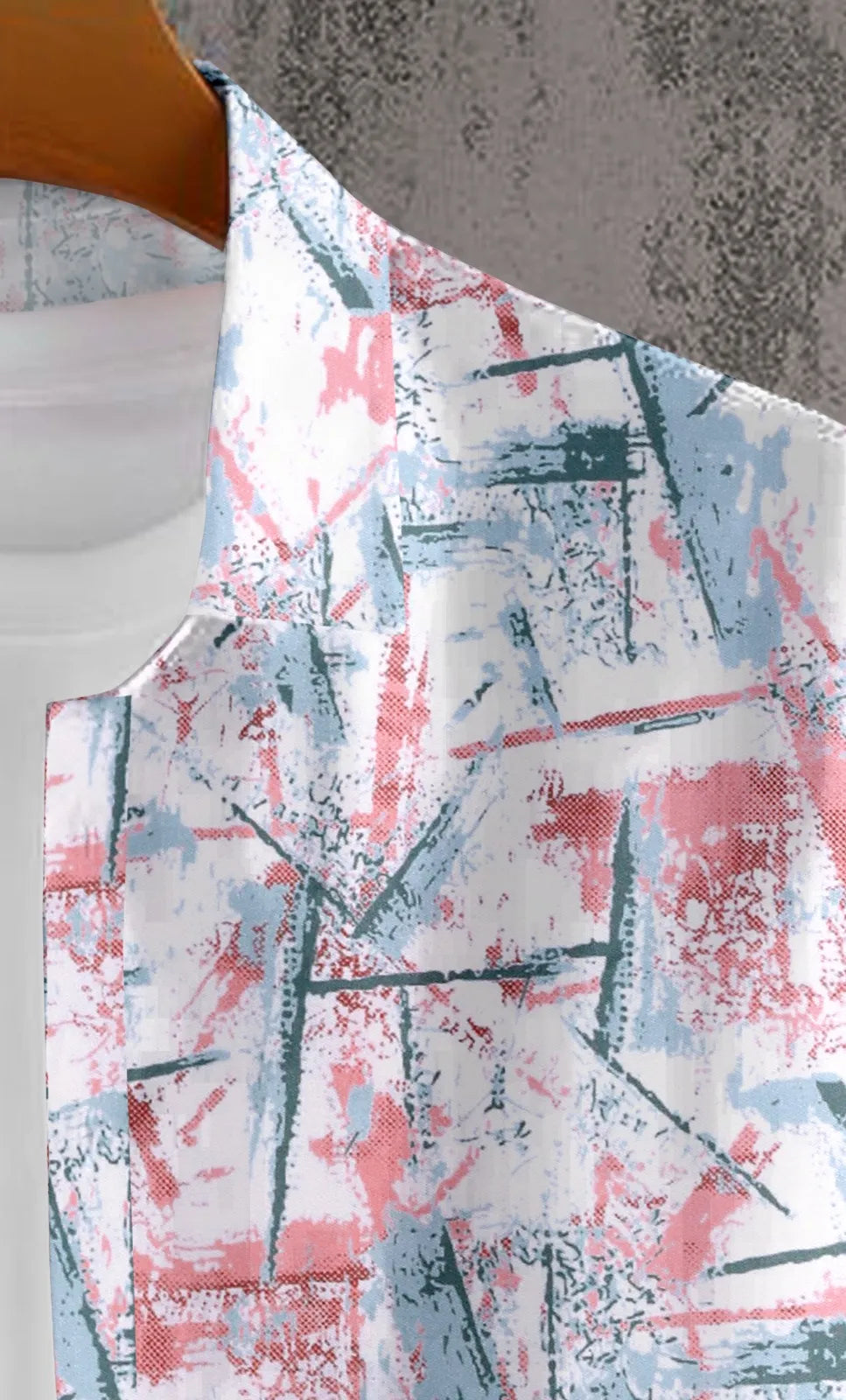 Geometric Brush Stroke Print Half Sleeve Shirt