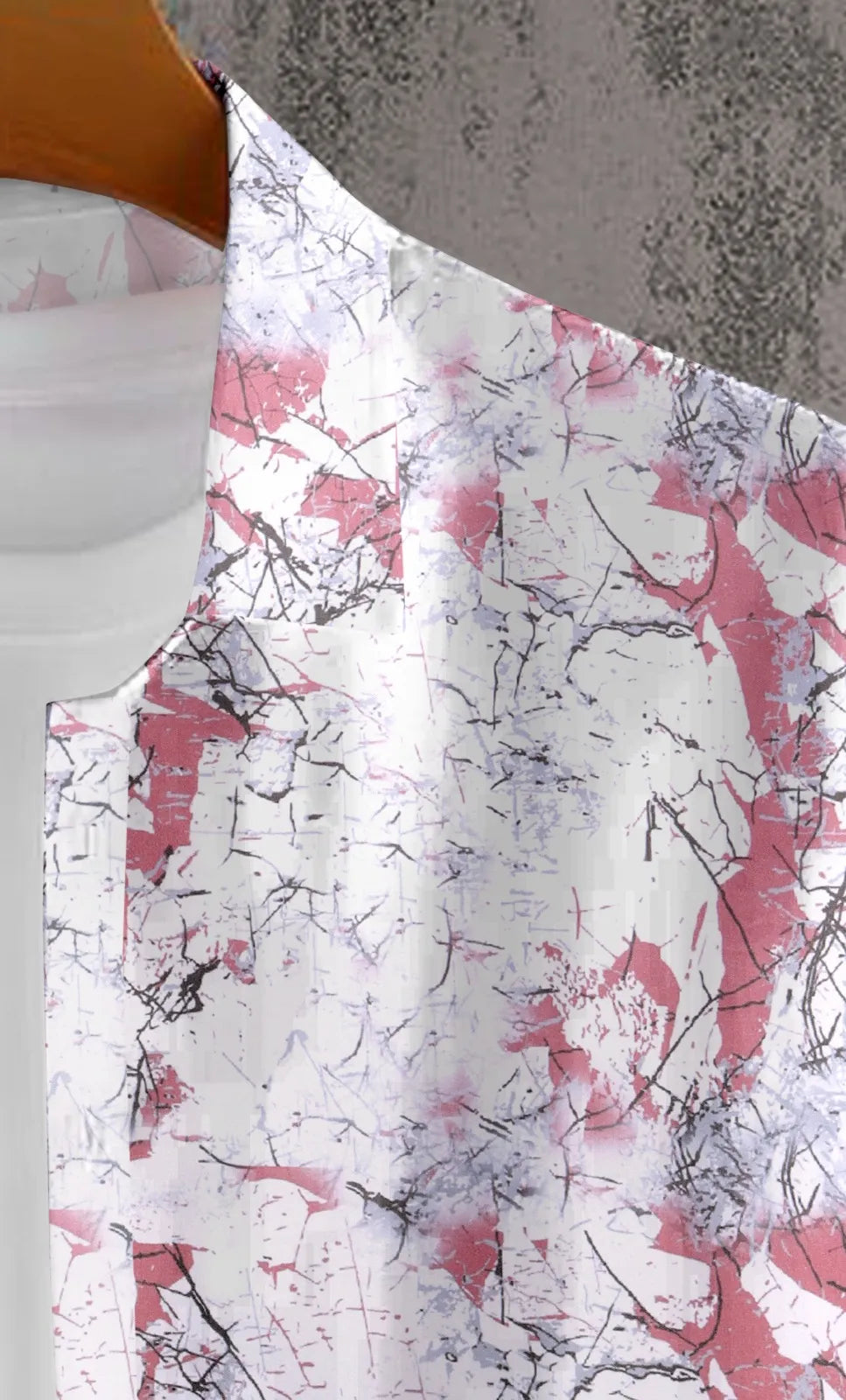 Crackle Branch Print Half Sleeve Shirt