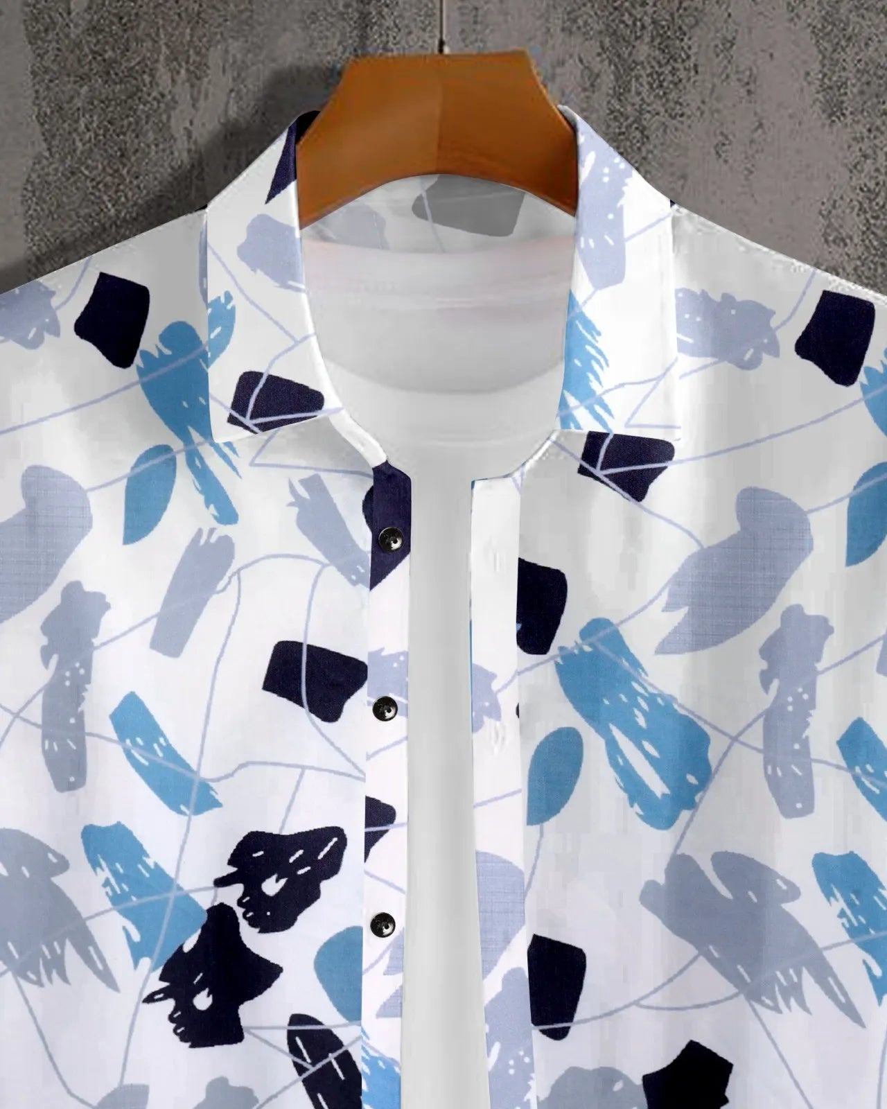 Terrazzo Abstract Print Half Sleeve Shirt