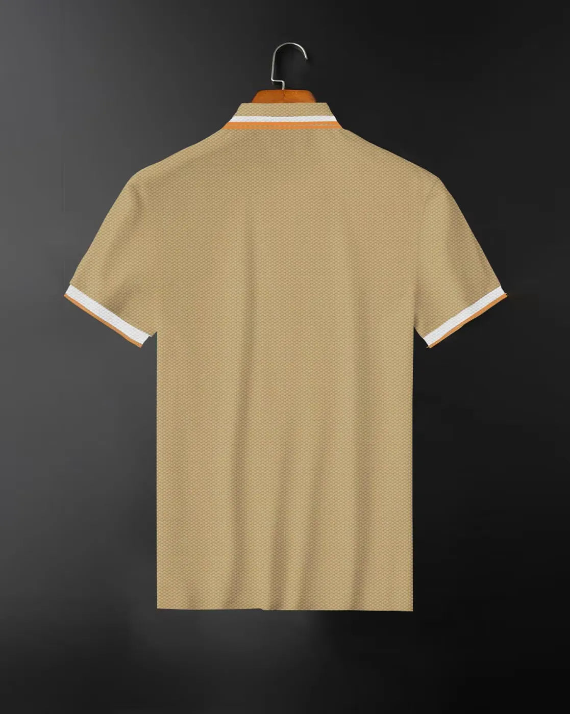 Contrast Trim Polo T-Shirt – Beige