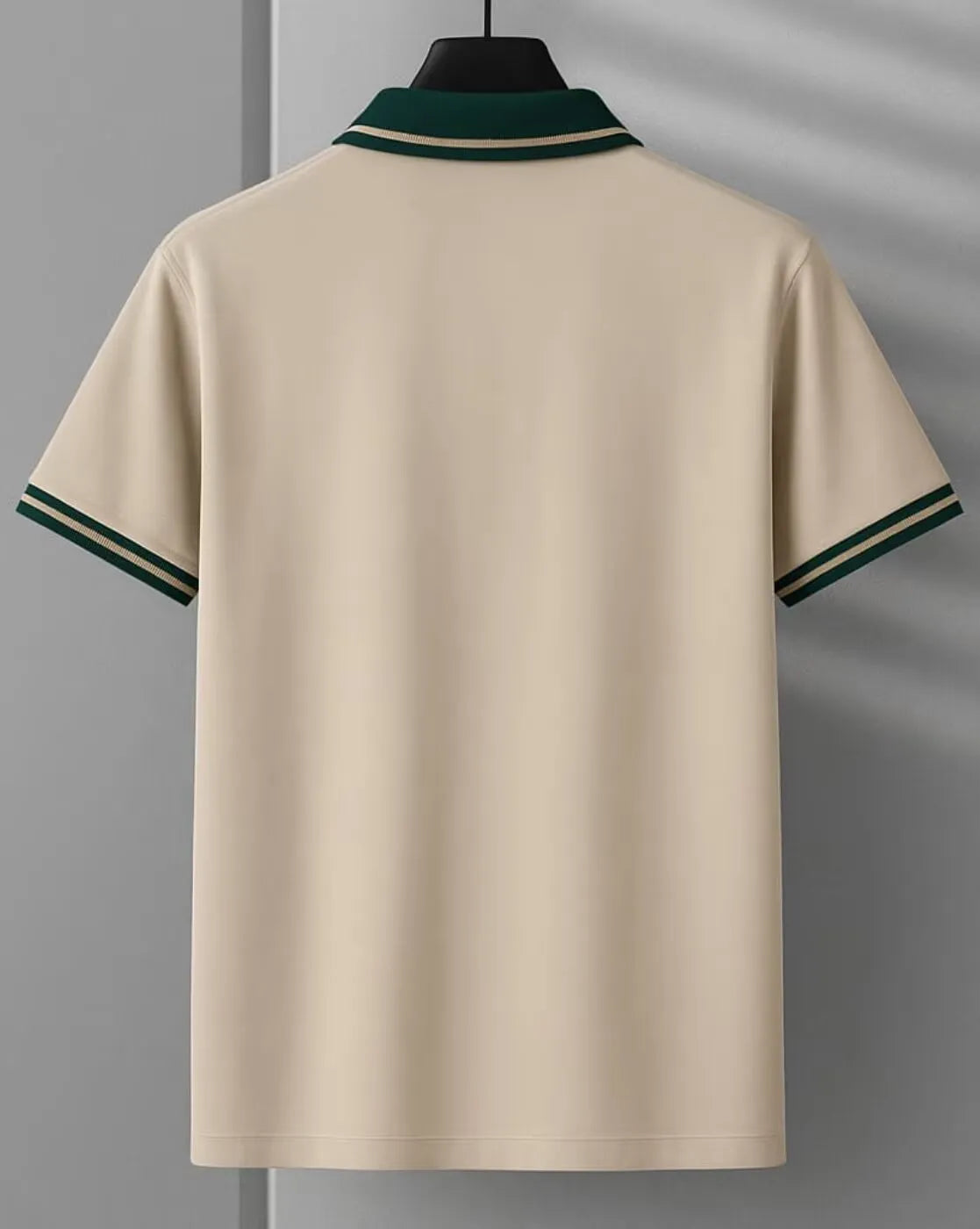 Golf Embroidered Contrast Polo T-Shirt – Beige