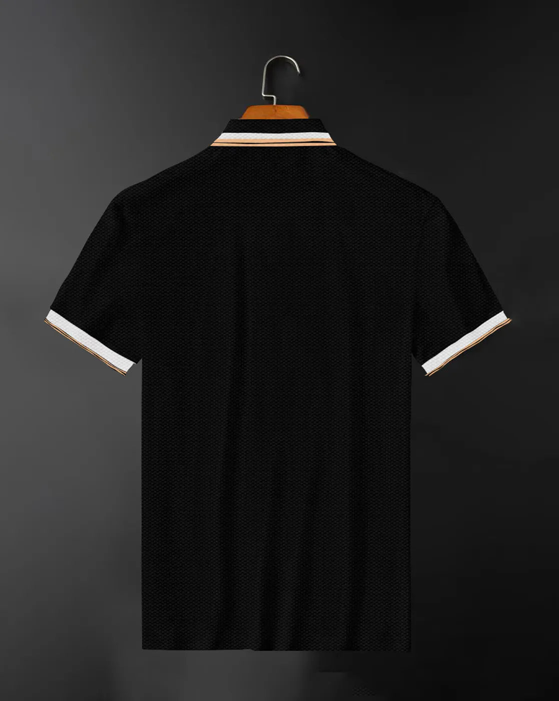 Contrast Trim Polo T-Shirt – Black
