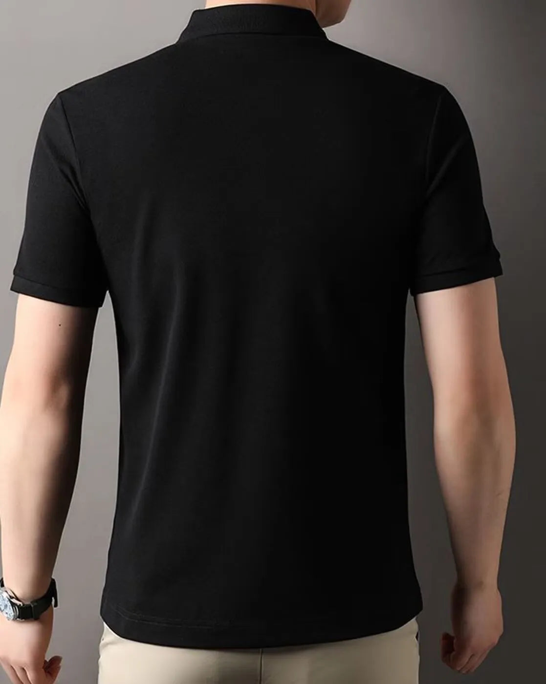 Embroidered Polo T-Shirt – Black