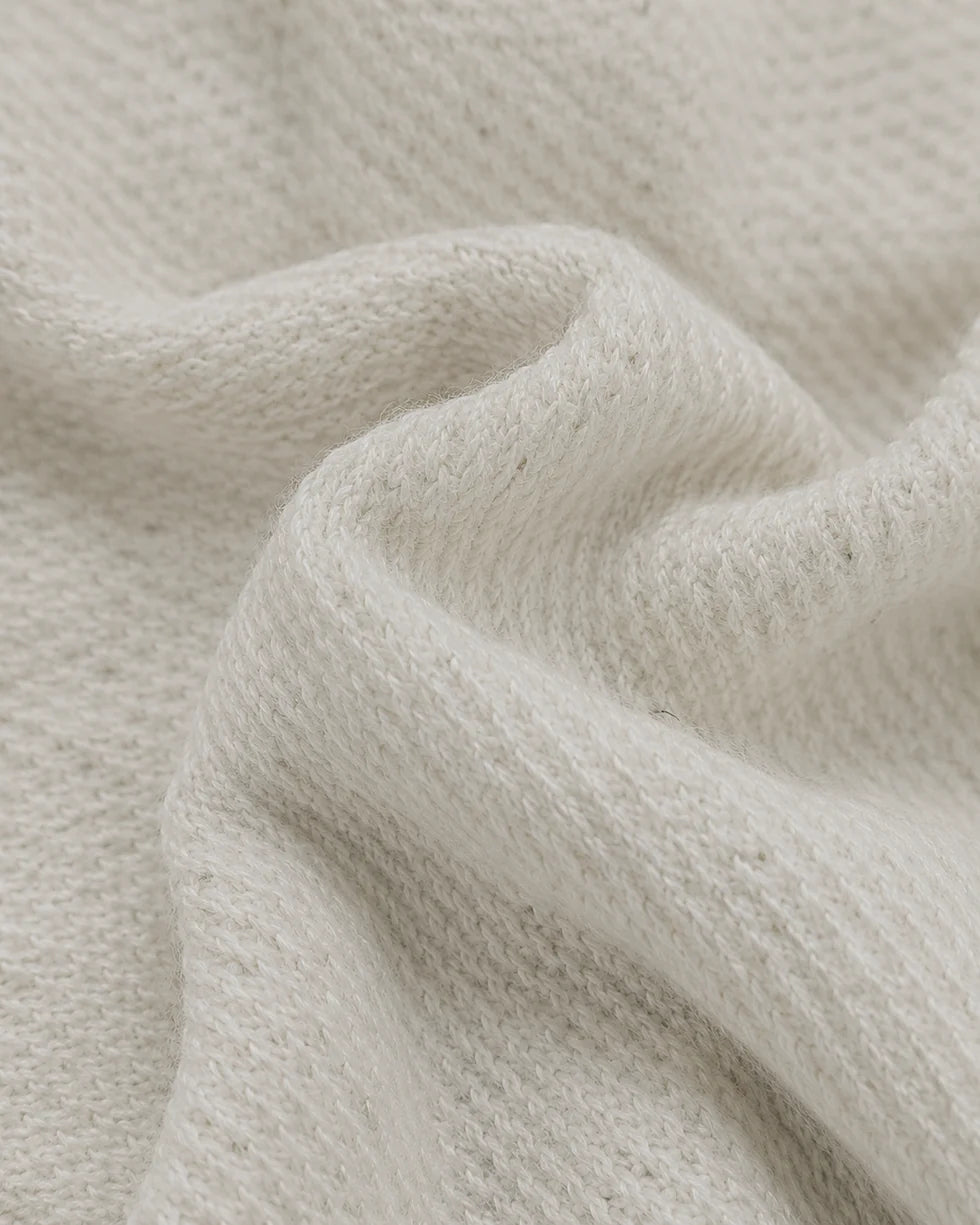 Close-up of the off-white polo knit texture
