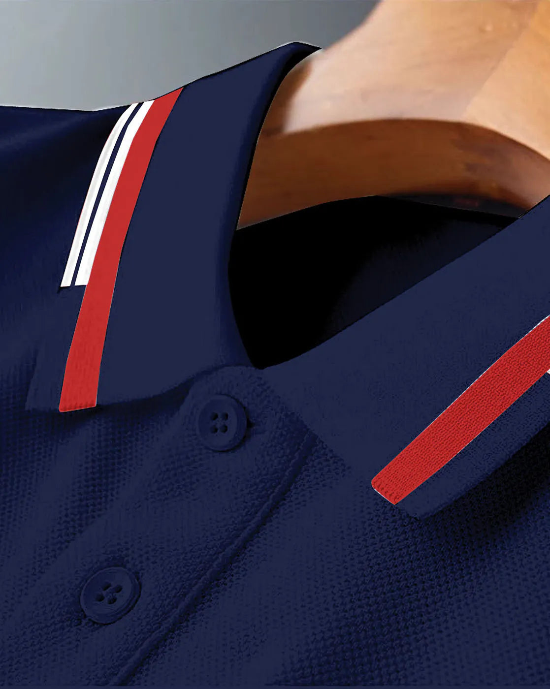 Contrast Trim Polo T-Shirt – Navy Blue