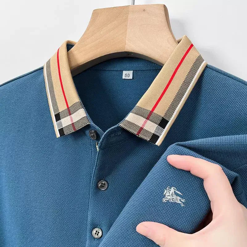 Check Collar Embroidered Polo T-Shirt