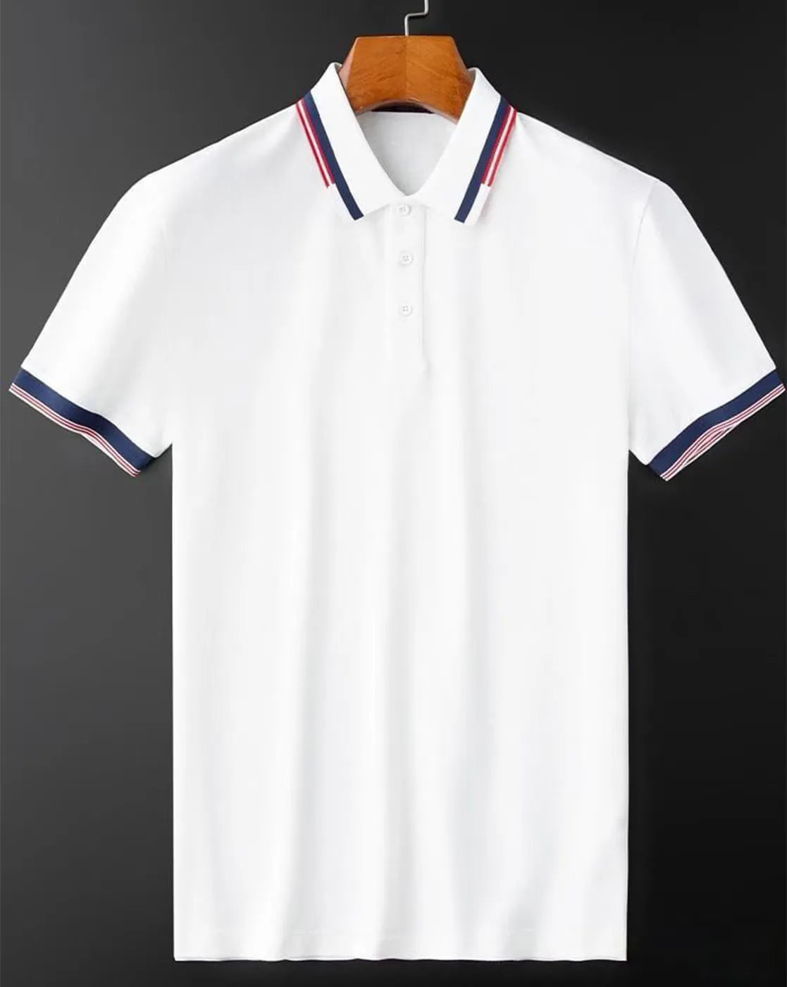 Contrast Collar Polo T-Shirt – White