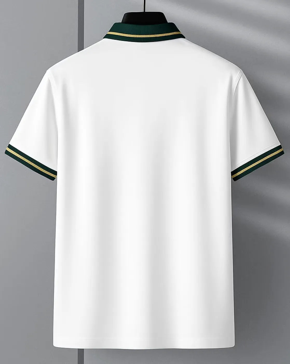 Golf Embroidered Contrast Polo T-Shirt – White