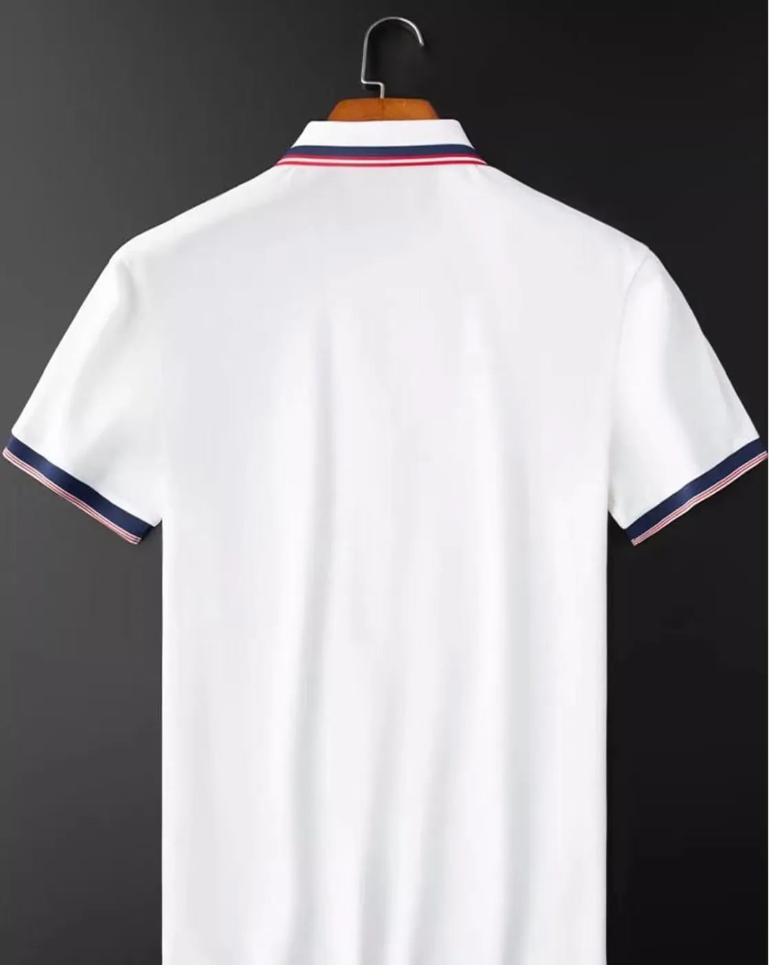 Contrast Trim Polo T-Shirt – White